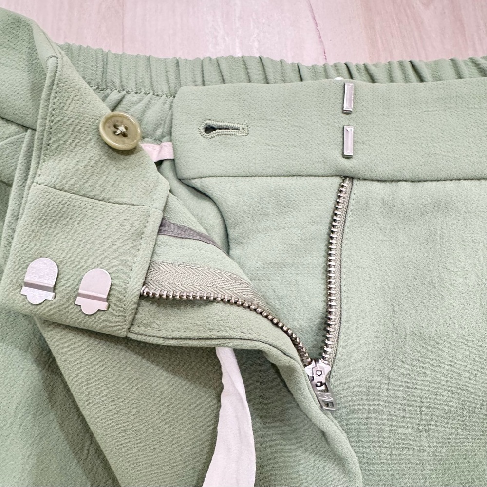 Aritzia Wilfred Allant Cropped Pants Trouser Green Women's Small Crepe Polyester - Picture 8 of 10